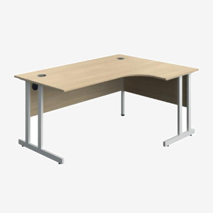 5 Star Modara TU RH Radial Desk 1600x1200x730mm OakWhite KF800309 KF800309