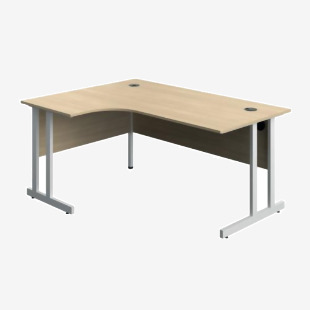 VOW 5 Star Modara TU LH Radial Desk 1600x1200x730mm OakWhite KF800308 KF800308