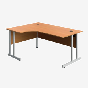VOW 5 Star Modara TU LH Radial Desk 1600x1200x730mm BeechWhite KF800302 KF800302