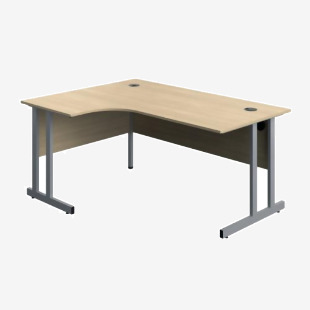 VOW 5 Star Modara TU LH Radial Desk 1600x1200x730mm OakSilver KF800256 KF800256