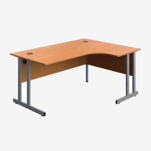 VOW 5 Star Modara TU RH Radial Desk 1600x1200mm BeechSilver KF800232 KF800232