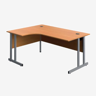 VOW 5 Star Modara TU LH Radial Desk 1600x1200x730mm BeechSilver KF800231 KF800231