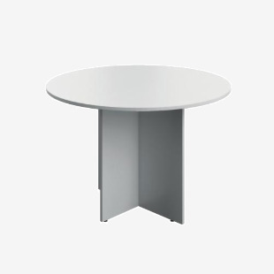 VOW Serrion Leg Round Boardroom Table 1100x1100 WhiteSilver KF800290 KF70344