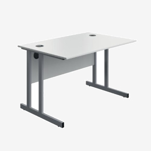 VOW 5 Star Modara Twin Upright Desk 1200x800x730mm WhiteSilver KF800273 KF800273