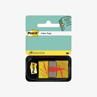 Post-it Index Tabs Sign Here Yellow 25mm 50 Flags + Dispenser 680-31 3M71883