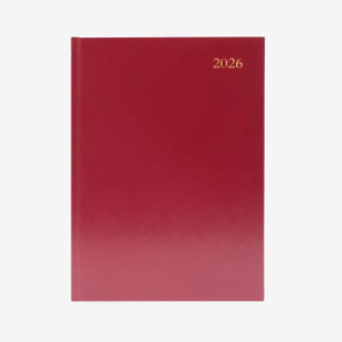 5 Star Desk Diary 2 Day Per Page A5 Burgundy 2026 KFA52BG26 KFA52BG26