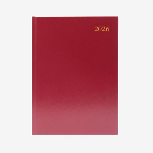 Q-Connect 5 Star Desk Diary Week To View A5 Burgundy 2026 KFA53BG26 KFA53BG26