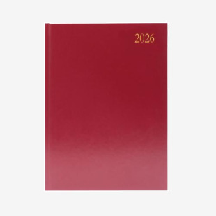 Q-Connect 5 Star Desk Diary Week To View A4 Burgundy 2026 KFA43BG26 KFA43BG26