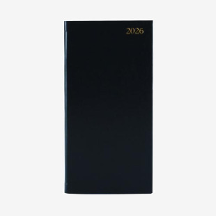Q-Connect 5 Star Slim Desk Diary Portrait Week To View Black 2026 KF1BK26 KF1BK26
