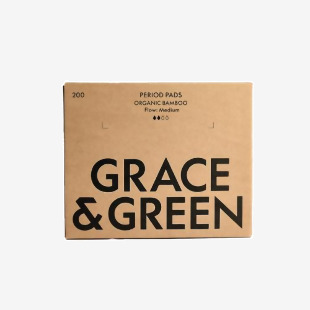 Grace and Green Bulk Bamboo Period Pads Medium (Pack of 200) GGBAMDAYBULK14 EHC61906