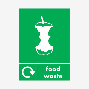 A5 Sign Self Adhesive Food Waste (Pack of 5) Y7321010 SR21572