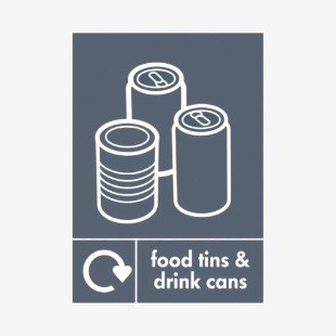 A5 Sign Self Adhesive Food Tins and Drink Cans (Pack of 5) Y7321008 SR21570
