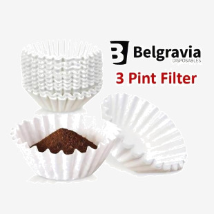 Belgravia White 3 Pint Pour & Serve Coffee Machine Filter Papers Bravilor (500s) - PACK (12) NWT1057P