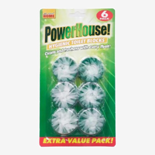 Powerhouse Hygienic Green Toilet Blocks (Pack of 6) NWT1428-G
