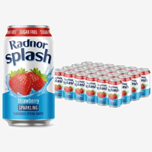 Radnor Splash Sparkling Sugar Free Strawberry Cans 12x330ml NWT8227