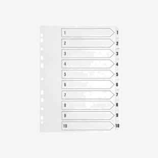 Q-Connect 1-10 Index Multi-Punched Reinforced Board Clear Tab A4 White KF01528 KF01528