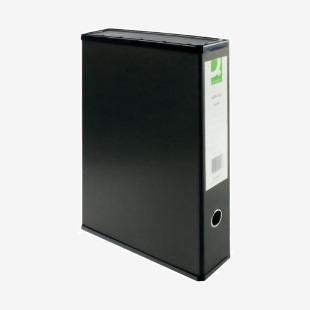 Q-Connect 75mm Box File Foolscap Black (5 Pack) KF20017 KF20017