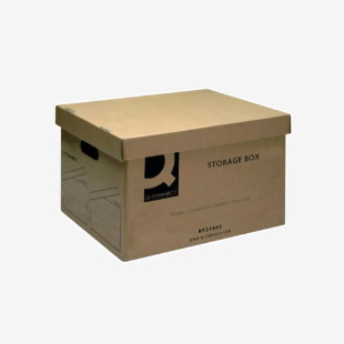 Q-Connect Storage Box 335x400x250mm Brown (Pack of 10) KF21665 KF21665
