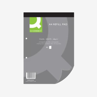 Q-Connect Plain Headbound Refill Pad 160 Pages A4 (10 Pack) KF02232 KF02232