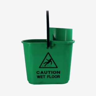 2Work Plastic Mop Bucket with Wringer 15 Litre Green CNT00066 CNT00066