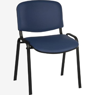 Teknik Office Conference Blue PU Fabric Stackable Fully Assembled Chair with padded seat and backrest. (MOQ of 4 - priced individually) 1500PU-BLU