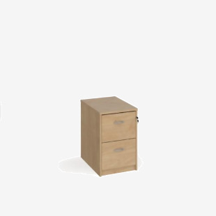 Wooden 2 drawer filing cabinet with silver handles 730mm high - Kendal Oak LF2KO