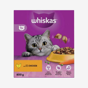 Whiskas 1+ Cat Complete Dry with Chicken 800g (Pack of 5) 481359 RTC30469