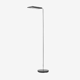 Anders LED floor lamp with swivelling head - Chrome & Black ANFL
