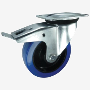 Castor, Swivel - Heavy Duty 125mm Dia. Rubber Wheel Braked 308537
