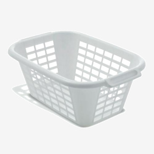 40L Laundry Basket In White - - 386982