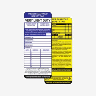 Tower Scaffold Safety Tag Inserts (Pack Of 50) 399849