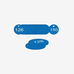 27 mm Dia. Traffolitetags - Blue (126 to 150) 406602