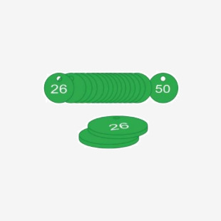 38 mm Dia. Traffolitetags - Green (26 to 50) 409404