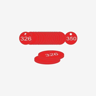 38 mm Dia. Traffolitetags - Red (326 to 350) 410607