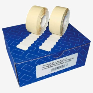 White Double Line Permanent Labels (Box Of 10 Rolls Of 1500 Labels) 412437