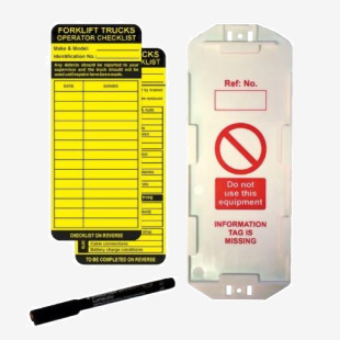 Forklift Tag Kit (10 Assettag Max Holders, 10 Inserts, 1 Pen) Boxed 413870