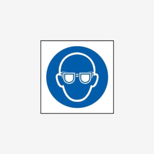 Wear Eye Protection Symbol - 1.2mm Recyclable Pp (100 X 100mm) 419580