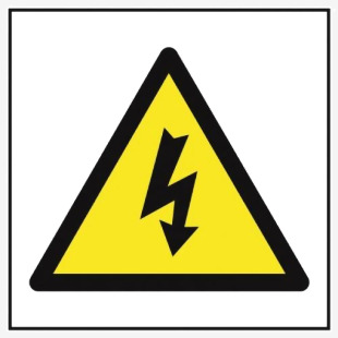 Hazard Warning Electrical Symbol - Sav (100 X 100mm) 420057