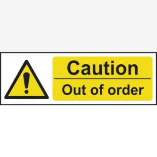 Caution Out of Order- 1.2 mm Recyclable Pp (300 X 100 Mm) 423148