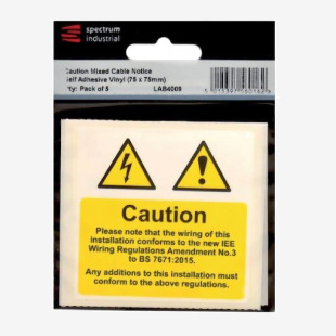 Caution Mixed Cable Notice - Pack Of 5 - Sav (75 X 75mm) 423344