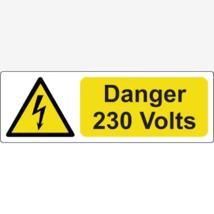 Danger 230 Volts - Pack Of 5 Sav (75 X 25mm) 423354