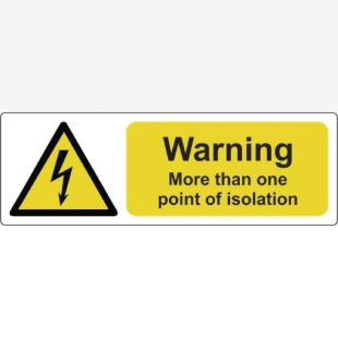 Warning More Than One Point Of Isolation - Pack Of 5 Sav (75 X 25mm) 423458