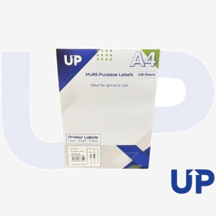 CTS Alpa-Cartridge A4 Multipurpose Labels 12 Per Sheet 72 x 63.5mm (White) Pack of 100 A4MPL12