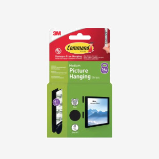 Command Picture Hanging Strips 4 Pairs Medium Black (Pack of 8) 7100337170 3M17915