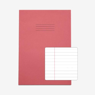 Rhino Exercise Book 80 Page A4 8mm Ruled Pink Contract (Pack of 50) VEXV668-115-8 VC51227