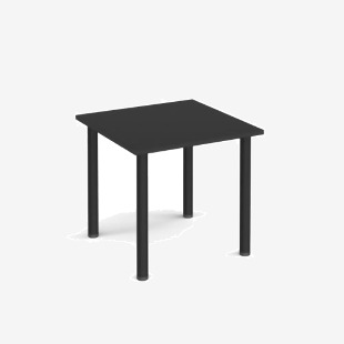 Rectangular black radial leg meeting table 800mm x 800mm - Black DRL800-K-BK