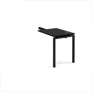 Adapt add on unit single return desk 800mm x 600mm - black frame, black top ER86-AB-K-BK