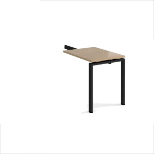 Adapt add on unit single return desk 800mm x 600mm - black frame, kendal oak top ER86-AB-K-KO