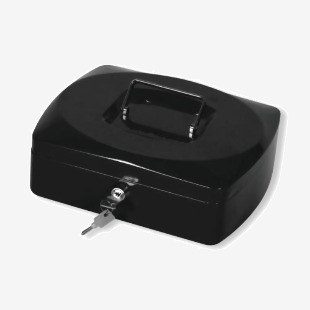 Q-Connect Cash Box 10 Inch Black KF02603 KF02603