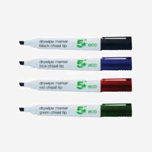 5 Star Drywipe Marker Chisel Tip 2-5mm Line Chlorine-free Assorted (Pack of 4) 938144 FS938144
